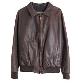 Giorgio Armani Bomber Jacket in Brown Leather Brown