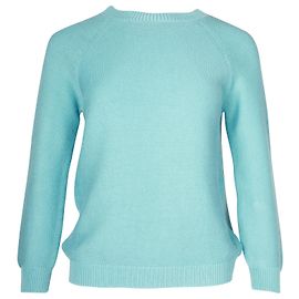 Weekend by Max Mara Strickpullover mit Rundhalsausschnitt aus blauer Baumwolle Blau