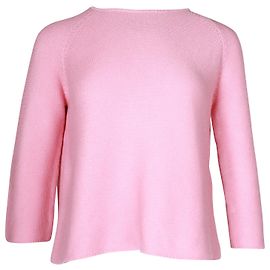 Weekend by Max Mara Strickpullover mit Rundhalsausschnitt aus rosa Baumwolle Pink