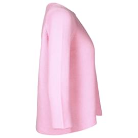 Max Mara-Weekend by Max Mara Pull en maille à col rond en coton rose-Rose