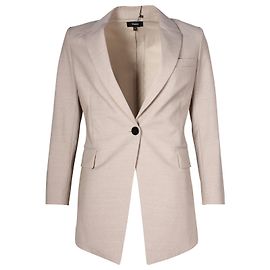 Theory Etiennette Melange Single Breasted Blazer in Beige Wool Brown Beige
