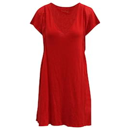 Ba&Sh-Ba&Sh-Kleid mit V-Ausschnitt aus roter Baumwolle-Rot