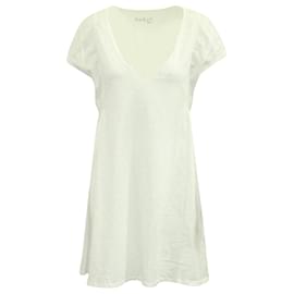 Ba&Sh-Ba&Sh-Kleid mit V-Ausschnitt aus weißer Baumwolle-Weiß