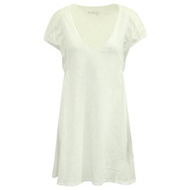 Vestido Ba&Sh con cuello de pico en algodón blanco Blanco