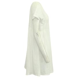 Ba&Sh-Ba&Sh-Kleid mit V-Ausschnitt aus weißer Baumwolle-Weiß
