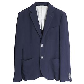 Giorgio Armani Tokyo Single-Breasted Blazer in Navy Wool Navy blue