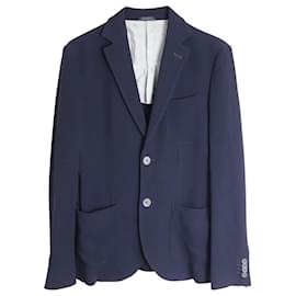 Giorgio Armani-Giorgio Armani Tokyo Single-Breasted Blazer in Navy Wool-Navy blue