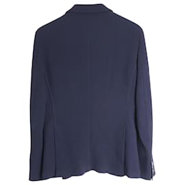 Giorgio Armani-Giorgio Armani Tokyo Single-Breasted Blazer in Navy Wool-Navy blue