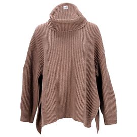 Anine Bing Olivia Übergroßer Rollkragenpullover aus beigem Kaschmir Beige