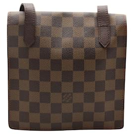 Louis Vuitton-Louis Vuittton Damier Ebene Pimlico Crossbody Bag in Brown Coated Canvas-Brown