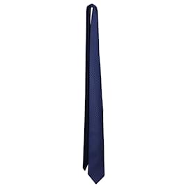 Hermès-Gravata com estampa de tartaruga Hermes em seda azul-Azul