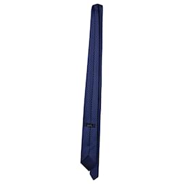 Hermès-Gravata com estampa de tartaruga Hermes em seda azul-Azul