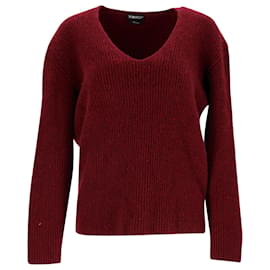 Pull Col V Tom Ford en Cachemire Rouge Bordeaux