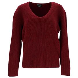 Suéter Tom Ford Gola V em Caxemira Vermelho Bordeaux