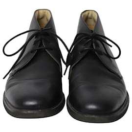 Tod's-Tod's Desert Boots in Black Calfskin Leather-Black