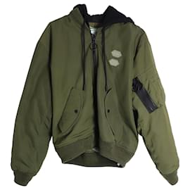 Off White-Off-White 2019 Dondi Bomber Jacket in Green Polyester-Green