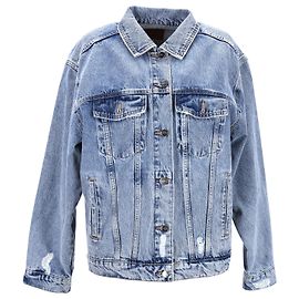 Anine Bing Rory Denim Jacket in Light Blue Cotton Blue Light blue