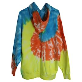 Palm Angels-Felpa con cappuccio Tie-Dye di Palm Angels in cotone multicolore-Multicolore