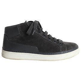 Sneaker alta Prada Downtown Avenue in camoscio grigio Grigio