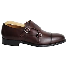 Church's-Church's Monk Strap Shoes in Chestnut Brown Leather-Brown