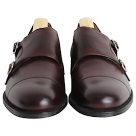 Church's-Church's Monk Strap Shoes in Chestnut Brown Leather-Brown