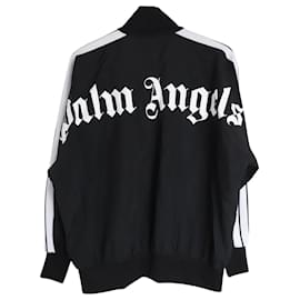 Palm Angels-Palm Angels Logo Track Jacket in Black Polyamide-Black