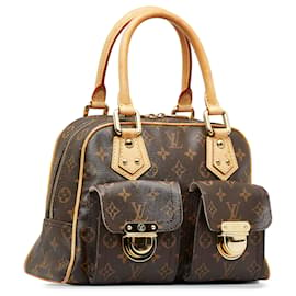 LOUIS VUITTON LOUIS VUITTON Manhattan PM Handbag M40026 Monogram Canvas  Brown Used Women M40026