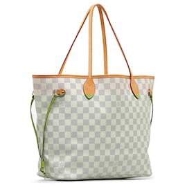 Louis Vuitton-Louis Vuitton White Damier Azur Neverfull MM-White