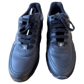 Chanel sneakers black leather Black