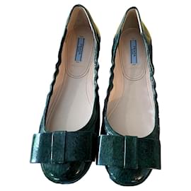 Prada-Zapatillas de ballet-Verde oscuro