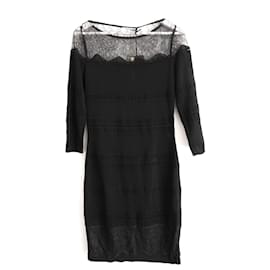 Roberto Cavalli-Roberto Cavalli Black Knit & Lace Dress-Black