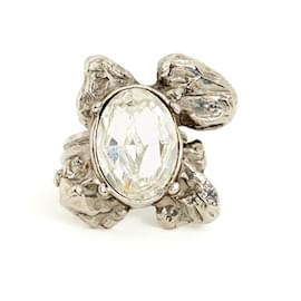 Yves Saint Laurent-SILVER RHINESTONE NUGGET US5 TDD49-Argenté