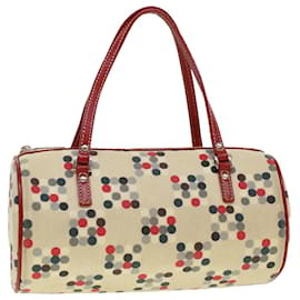 Burberry-BURBERRY Sac Bandoulière Toile Cuir Beige Rouge Auth yb133-Rouge,Beige