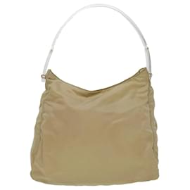 Prada-PRADA Shoulder Bag Nylon Beige Auth cl581-Beige