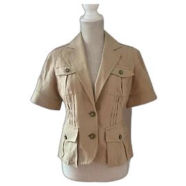 Diane Von Furstenberg DvF Tompkins Vintage-Blazer im Militärstil Beige