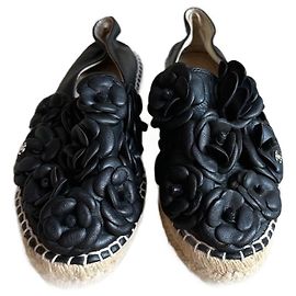 Chanel black Camélia model espadrilles Black