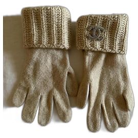 Chanel Kaschmirhandschuhe Beige