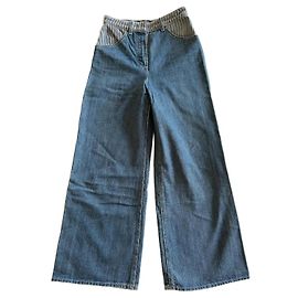 Chanel Jeans Blue Cotton Size 36 Blue