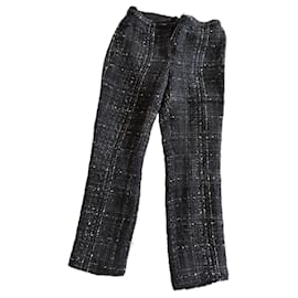 Chanel-calças de tweed chanel-Preto