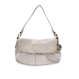 Fendi-White Patent Leather Small Chef Shoulder Bag-White