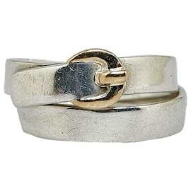 Hermès-Boucle de ceinture Hermes Silver Ring-Argenté
