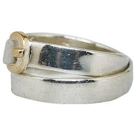 Hermès-Boucle de ceinture Hermes Silver Ring-Argenté