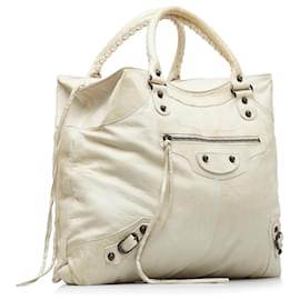 Balenciaga-Balenciaga White Motocross Brief Giant 21 Tote-White