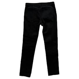 Issey Miyake-Calça corset jeans preta de algodão-Preto