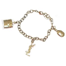 Yves Saint Laurent-Pulsera Yves Saint Laurent con dijes - Oro - Ajustable - Nuevo-Dorado