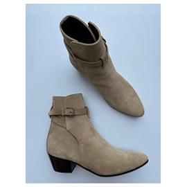 Saint Laurent-Ankle Boots-Beige
