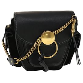 Chloé-Chloe Shoulder Bag Leather Black Auth 45304-Black