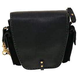 Chloé-Bolso De Hombro Chloe Cuero Negro Auth 45304-Negro