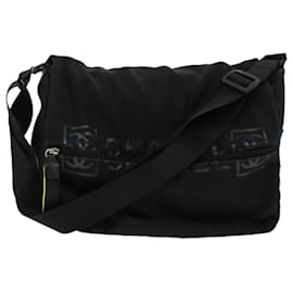 Chanel-CHANEL Shoulder Bag Nylon Black CC Auth bs6077-Black