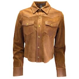 Ralph Lauren-Ralph Lauren Sport Ridgway Light Brown Leather and Suede Jacket-Brown